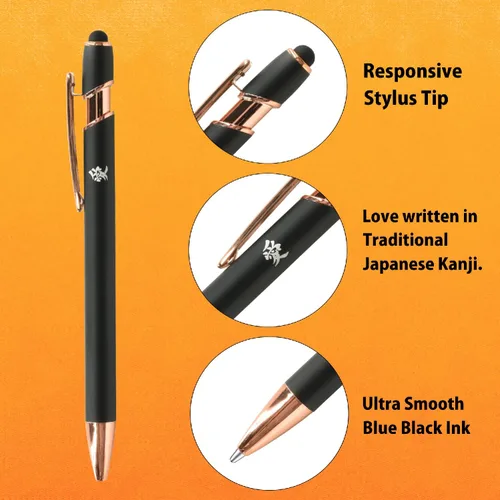 Vista 6 de Pilot Iroshizuku - Cartuchos de tinta para pluma estilográfica Take-sumi (negro) 6 piezas IRF-6S-TAK con adhesivo Kanji Love