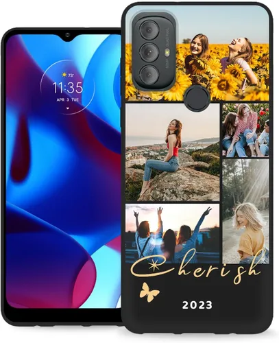 Vista 16 de Funda personalizada para Motorola Moto G Play 2023 con nombre de foto y texto – Funda suave y fina para Moto GPlay 2023 (negra) de 6.5 pulgadas