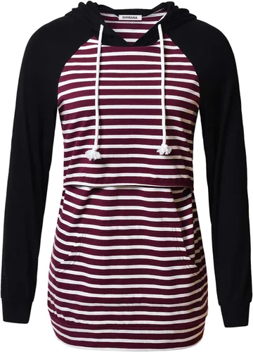 Vista 114 de GINKANA Sudadera con capucha para mujer, manga larga, lactancia materna, ropa casual