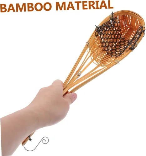 Vista 5 de Juego de 3 cestas tejidas colgantes con forma de cono de bambú para almacenamiento de plantas, decoración de jardín