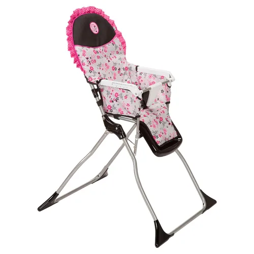 Vista 6 de Disney Baby Minnie Mouse - Trona plegable para bebé, silla alta plegable simple con bandeja de 3 posiciones, Garden Delight