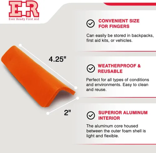 Vista 5 de Ever Ready First Aid Férulas acolchadas de aluminio para dedos de 4" x 2" - Paquete de 10