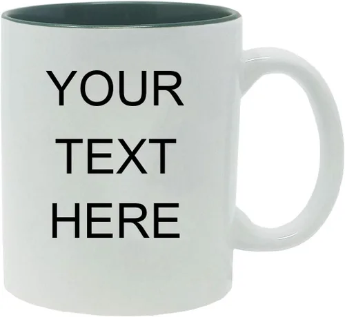 Vista 11 de Taza de café personalizada de cerámica blanca de 11 onzas, personalizable, color negro