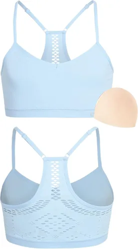 Vista 4 de bebe Brasier deportivo sin costuras para niñas con almohadillas extraíbles (paquete de 4)