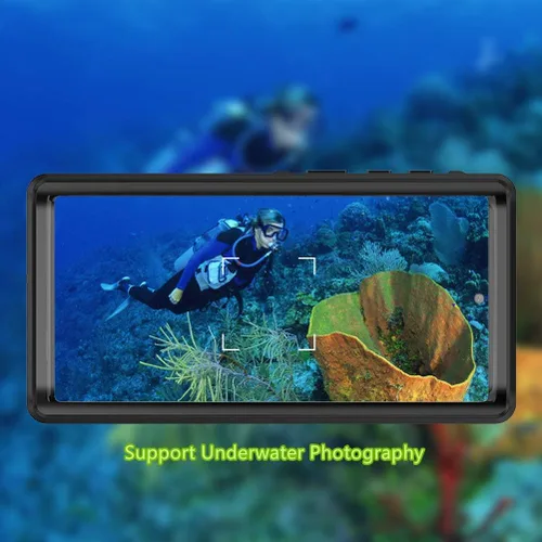 Vista 6 de Compatible con Note 20 Ultra Funda impermeable, IP68 bajo el agua a prueba de suciedad, a prueba de golpes, protector de pantalla integrado