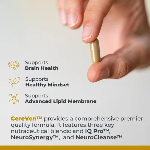 Vista 4 de Premier Research Labs CereVen - Suplemento cerebral herbario para memoria y concentración con Rhodiola Rosea, suplemento de Rhodiola Rosea