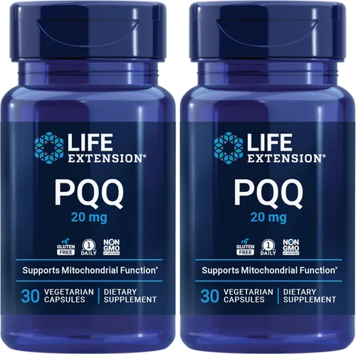 Vista 10 de Life Extension PQQ, pirroloquinolina quinona, 20 mg, promueve el crecimiento de nuevas mitocondrias, sin gluten, sin transgénicos, vegetariano, 1