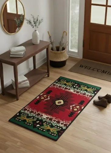 Vista 81 de YHSF South West - alfombra estilo nativo americano del suroeste C318 - fácil de limpiar, gruesa, suave, duradera, alfombra inspirada en tribus