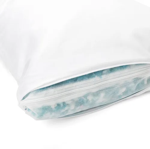 Vista 6 de MOLECULE Almohada ajustable de espuma viscoelástica de gel refrigerante, tamaño estándar, paquete de 2, color blanco