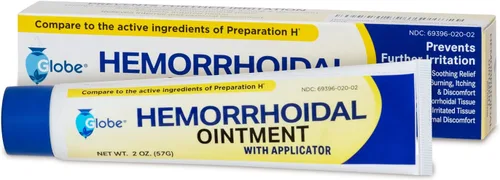 Vista 8 de Globe Ungüento hemorroidal con aplicador, fenilefrina HCl, vaselina, aceite mineral, alivio de ardor, picazón y molestias de las hemorroides, tubo