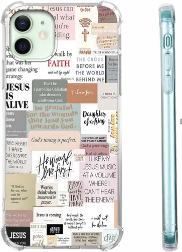Vista 73 de Funda para Celular con Versículos de la Biblia, Colocación de Citas Cristianas de Jesús, Diseño Collage, Funda Protectora Suave de TPU de Moda