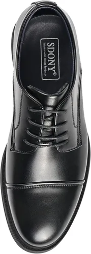 Vista 3 de SDONY Zapatos para hombre, zapatos clásicos de vestir de negocios, cómodos zapatos formales de boda, zapatos Oxford de trabajo antideslizantes a