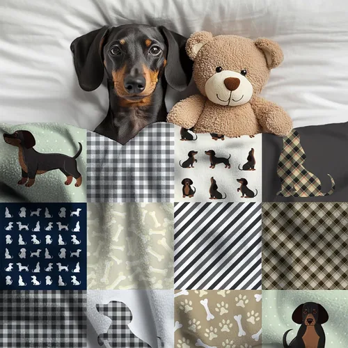 Vista 8 de Manta de perro salchicha – Lindo regalo de perro Wiener para mujer, manta ligera y acogedora de franela de forro polar, 50 x 40 pulgadas