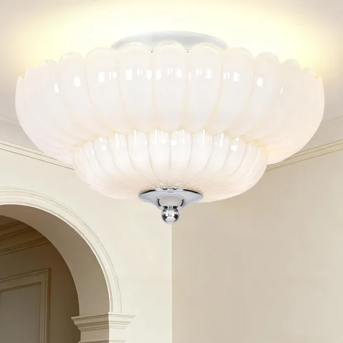 Vista 10 de Lámpara de techo semiempotrada, accesorio de lámpara de techo de vidrio ámbar, lámpara moderna negra de 3 bombillas cerca del techo, luces de techo