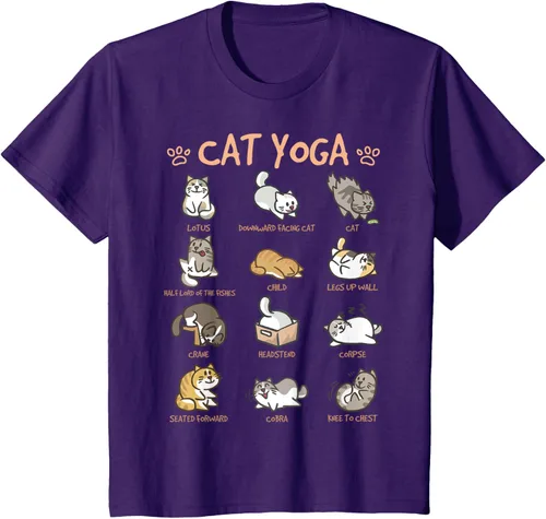 Vista 28 de Cat Yoga Poses Cats Practicing Mindfulness Meditación Kitten - Camiseta, Negro, S