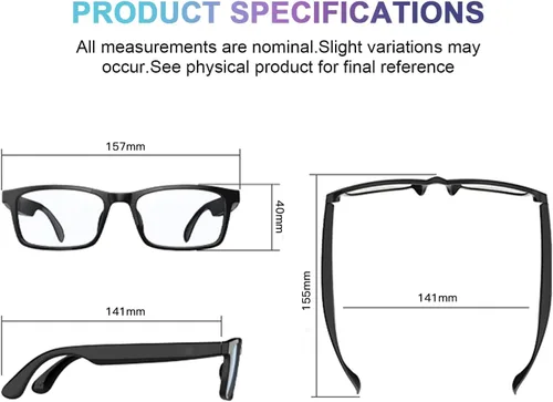 Vista 7 de Lentes inteligentes para mujeres y hombres, gafas de luz azul Bluetooth con lentes de sol polarizadas UV400 adicionales, compatibles