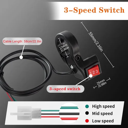 Vista 6 de Controlador de motor cepillado 36V 1000W 30A con interruptor de 3 velocidades Seis MOSFET incorporados y un relé, controlador de velocidad