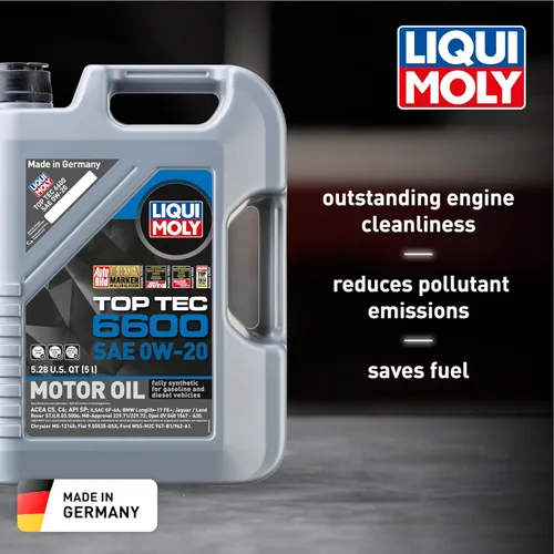 Vista 2 de Liqui Moly Top Tec 6600 SAE 0W-20 Aceite de motor totalmente sintético 5 litros SKU: 22046