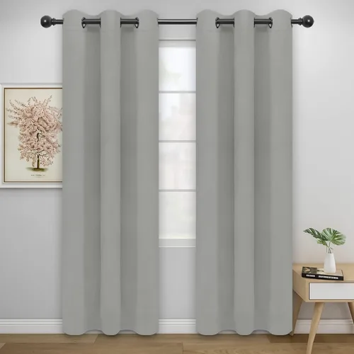 Vista 237 de Easy-Going - Cortinas opacas para dormitorio, aislamiento térmico sólido con ojales, cortinas de ventana para reducción de ruido, cortinas
