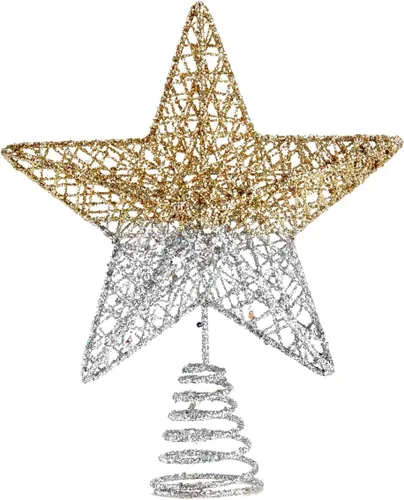 Vista 15 de BinaryABC Estrella para árbol de Navidad, adornos brillantes para decoración del árbol de Navidad, 7.9 in (negro) Durable Iron with a Glittering