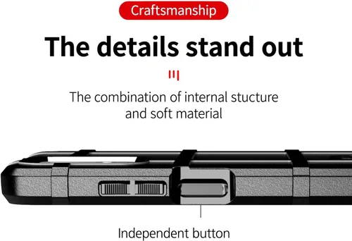 Vista 8 de CCSmall Funda para Xiaomi Redmi 9T Resistente a prueba de golpes HD Negro TPU texturizado y PC híbrido con agarre antideslizante, bordes elevados