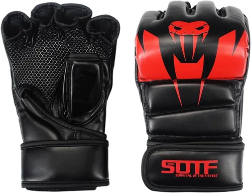 Vista 9 de SOTF Guantes de boxeo para adultos, guantes de entrenamiento de artes marciales mixtas, guantes de boxeo de lucha y dedos abiertos para mujeres