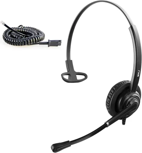 Vista 9 de MKJ Auriculares para teléfonos Cisco Dual Ear Landline Headset con micrófono de cancelación de ruido para teléfono Cisco CP-7821 7841 7941G 7942G