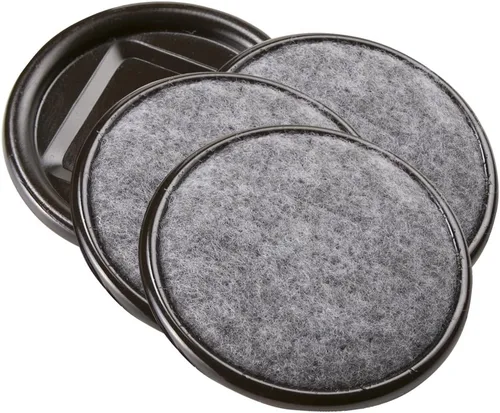 Vista 7 de softtouch Copas cuadradas para ruedas de muebles de 1 3/4 pulgadas con fondo alfombrado, protegen pisos de madera dura, marrón/gris (paquete de 12)