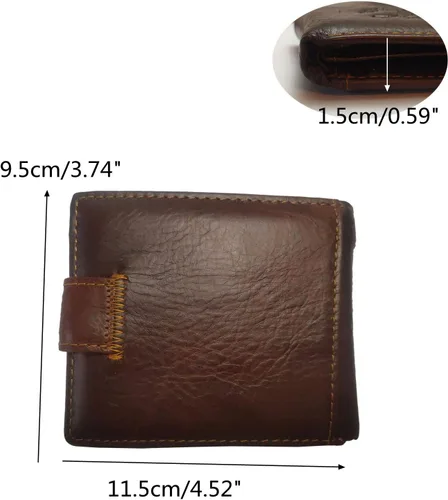 Vista 22 de Hombres Cool Eagle Wolf Caballo Totem Cuero Vaca Vertical Cartera Cremallera Multi-tarjeta Titular, Tótem de caballo, Minimalista