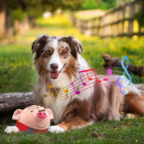 Vista 7 de ROWPOZ Juguete de peluche para mascotas en movimiento activo actualización 2025, juguete de bola chirriante para perro, juguete interactivo