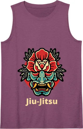 Vista 11 de Máscara de demonio de rosa japonesa Oni Mask jiu-jitsu Tank Top Negro