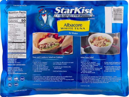 Vista 4 de StarKist Chunk White Albacore Atún en agua - Bolsa de 43 oz (paquete de 6)