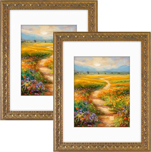 Vista 16 de Golden State Art, Marco de fotos de 11 x 14 pulgadas con paspartú blanco para fotos de 8 x 10 pulgadas y vidrio real para exhibición en pared
