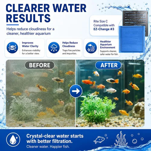 Vista 5 de Gekufa Cartuchos de filtro de acuario para Aqua-Tech 30-60/20-40 galones de repuesto de filtro de alimentación para pecera, 12 cartuchos de filtro