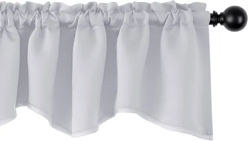 Vista 15 de Cenefas Deconovo festoneadas para cortinas pequeñas para oscurecimiento con barra de cortina sólida