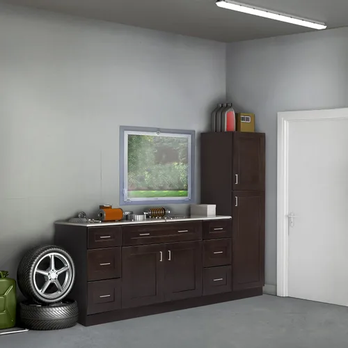 Vista 8 de Design House Brookings - Gabinete de pared para cocina Shaker, no ensamblado, W1524, 15" de ancho x 12" de profundidad x 24" de altura, pintado