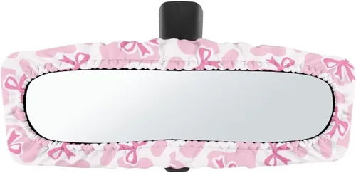 Vista 39 de Funda para espejo retrovisor de automóvil con estampado de vaca negro, protector de espejo retrovisor automático elástico