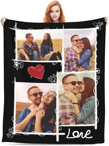 Vista 40 de Manta personalizada con foto, manta personalizada con imagen para regalos de pareja, mantas de franela personalizadas para adultos, niños