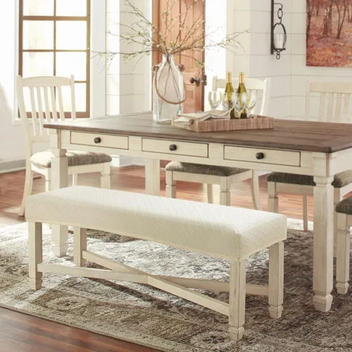 Vista 2 de Fuloon - Funda elástica de jacquard para banco de comedor, antipolvo, desmontable, funda para banco lavable, protector de cojín de asiento para Beige