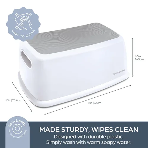 Vista 6 de Dreambaby Taburete para niños y adultos, ayuda de entrenamiento con escalones antideslizantes de agarre seguro, soporta hasta 320 libras para niños