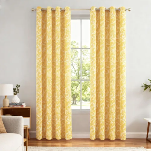 Vista 14 de VOGOL - Cortinas Boho, cortinas de ventana con aislamiento térmico y ojales para dormitorio y sala de estar, juego de 2 paneles, 52 x 63 pulgadas