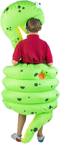Vista 3 de Disfraz inflable de pitón de la selva serpiente de cuerpo completo para niños (de 5 a 11 años)