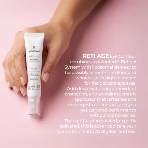 Vista 4 de Sesderma RETI AGE - Contorno de ojos de cerámica, 0.5 onzas líquidas Crema retinoide para ojos que desafía la edad con sistema de 3 retinol, ácido
