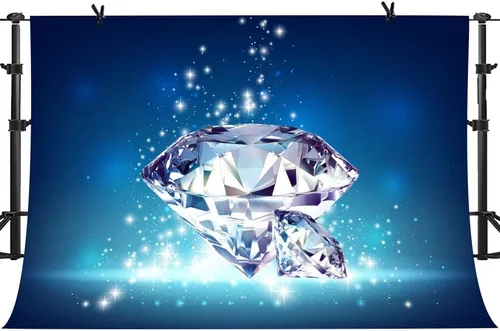 Vista 14 de Telón de fondo de diamantes brillantes para decoración de boda, gemas de diamantes de cristal grandes (sin brillantina), telón de fondo de fotos