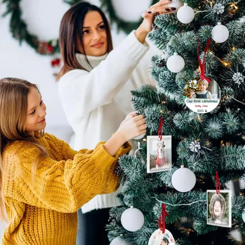 Vista 6 de Adorno de Navidad personalizado 2023, adorno de Navidad personalizado, adorno de mejor amigo, adornos con nombre personalizado, decoración