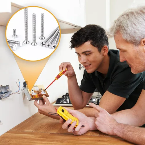 Vista 6 de VIGRUE 145 piezas de tornillos de salida extra largos - Tornillos de máquina blancos para placa de pared y montaje de dispositivos