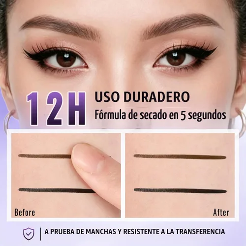 Vista 4 de UCANBE Delineador de ojos líquido negro, lápiz delineador de ojos con punta