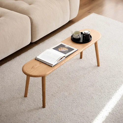 Vista 10 de Banco de comedor 100% roble macizo, banco de madera para el extremo de la cama con esquinas redondeadas, bancos de entrada para entrada, pasillo