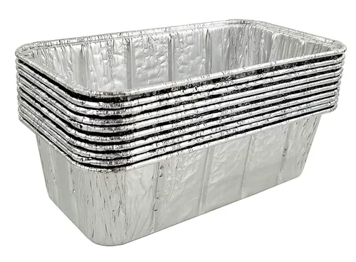 Vista 3 de Handi-Foil Molde de pan de papel de aluminio de 2 libras con tapa de cúpula resistente Hfa #316 (paquete de 50)