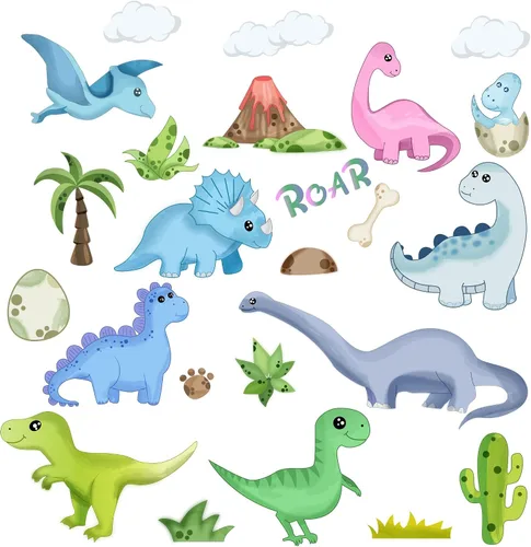 Vista 6 de Decoración de habitación de dinosaurios, calcomanías de pared de dinosaurios que brillan en la oscuridad para dormitorio de niños, calcomanías